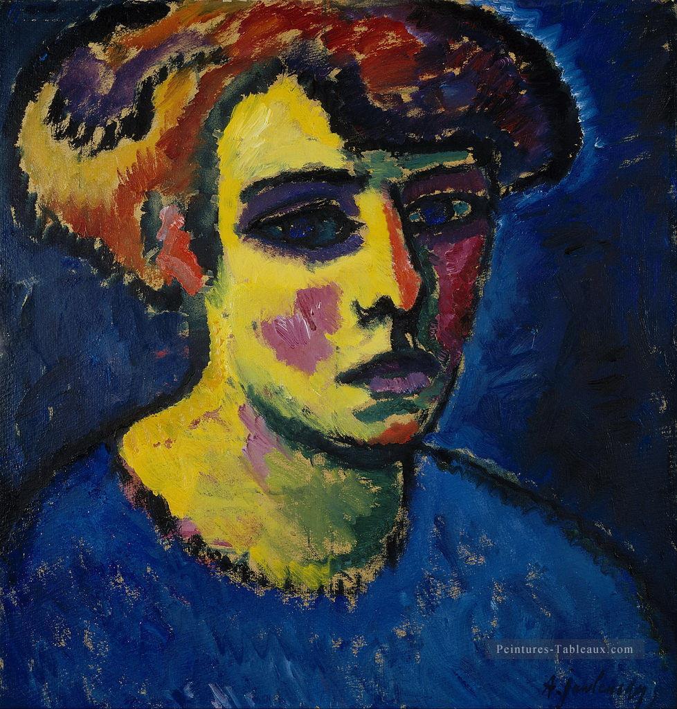 tête d’une femme 1911 Alexej von Jawlensky Expressionnisme Peintures à l'huile